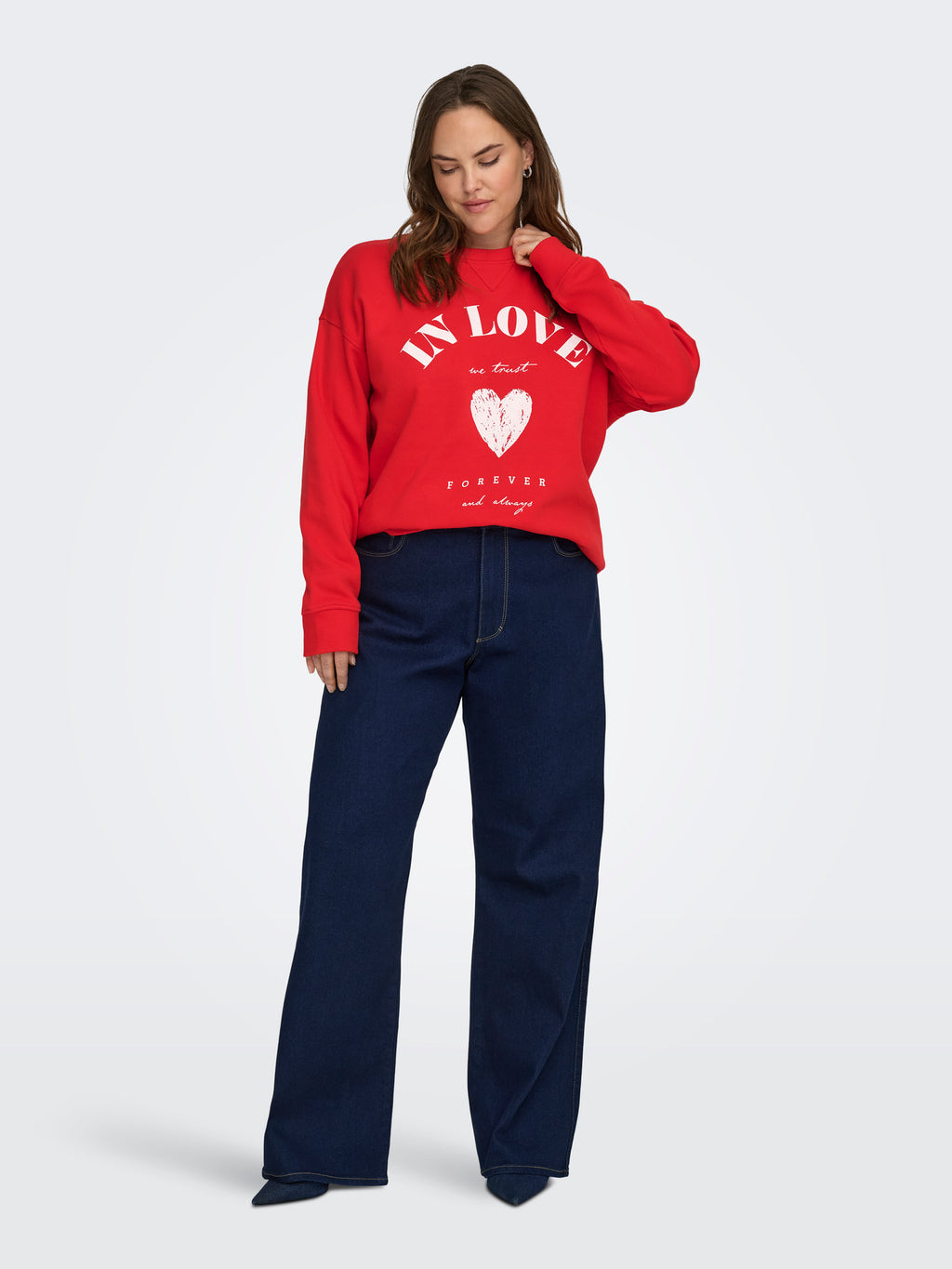 CARSOFIA L/S WORD O-NECK SWT JRS