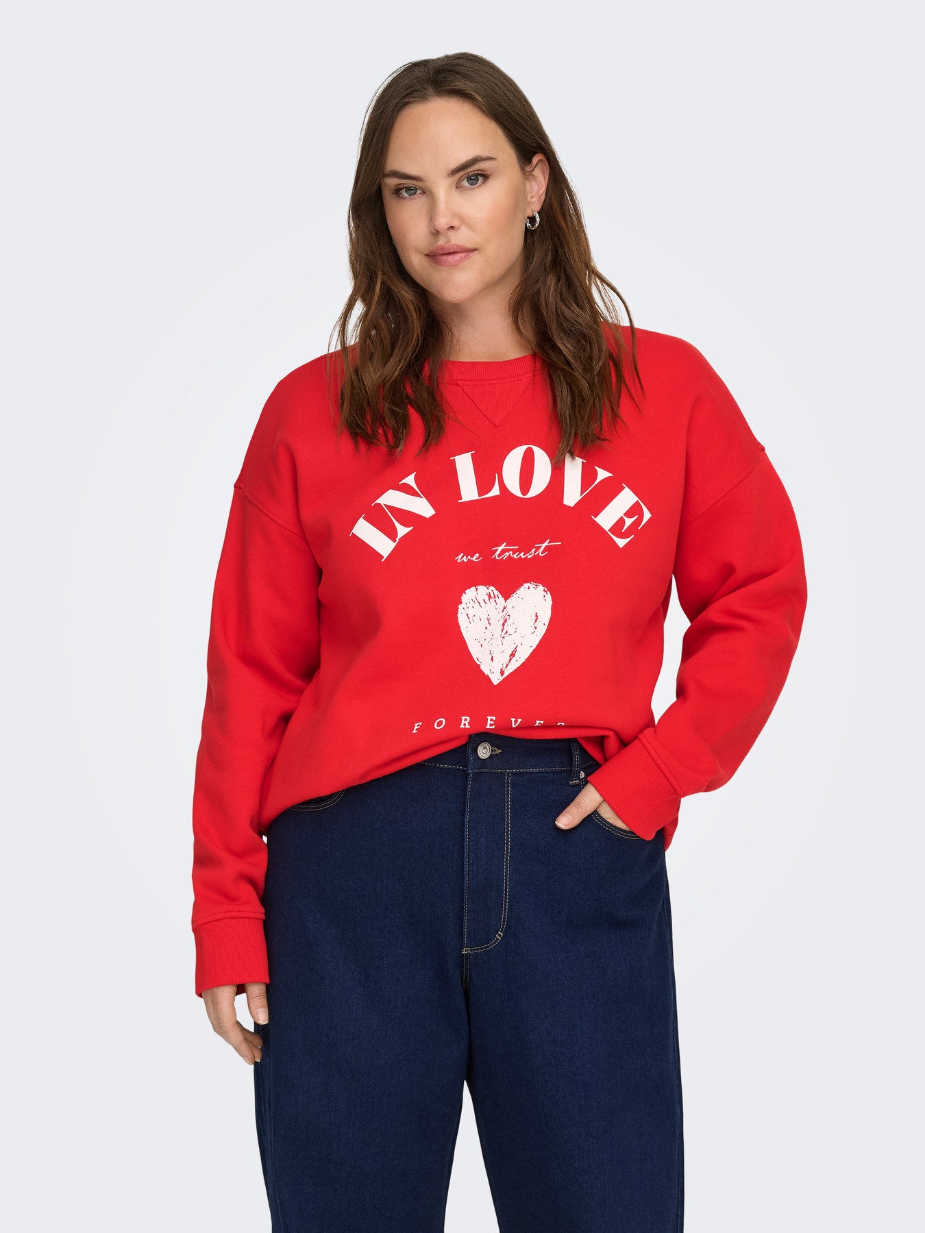 CARSOFIA L/S WORD O-NECK SWT JRS