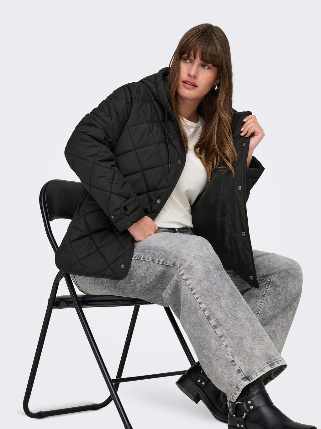 CARJULIET QUILTED HOOD JACKET OTW Black