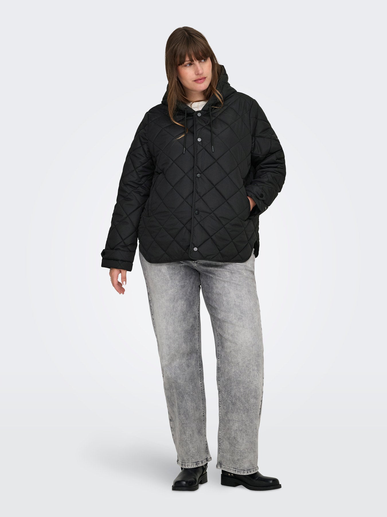 CARJULIET QUILTED HOOD JACKET OTW Black