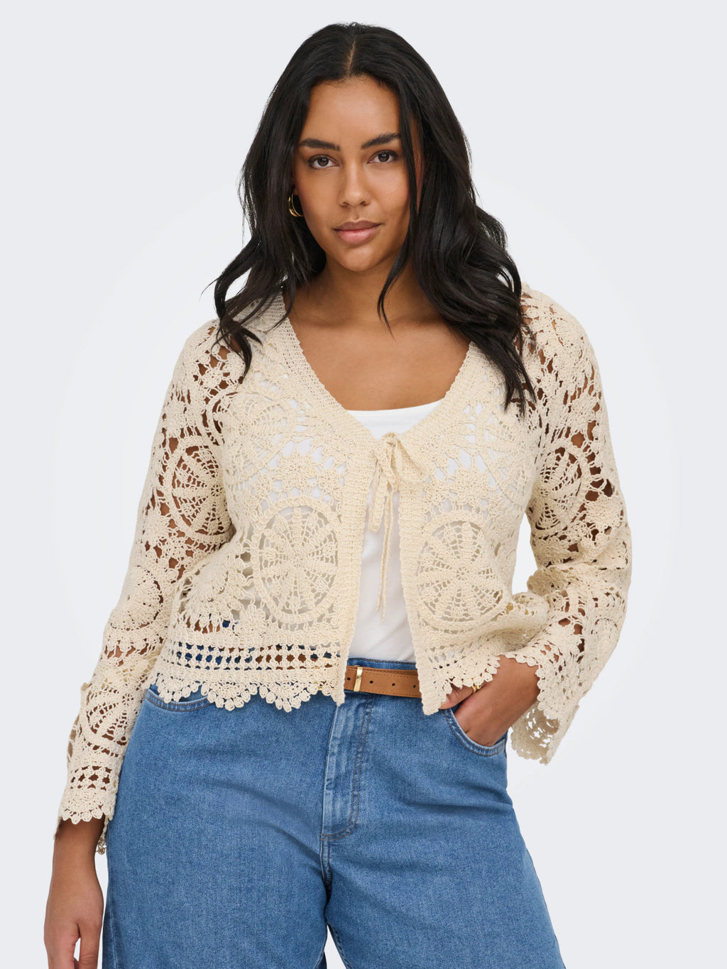 CARWATERLY LS CROCHE TIE CARDIGAN