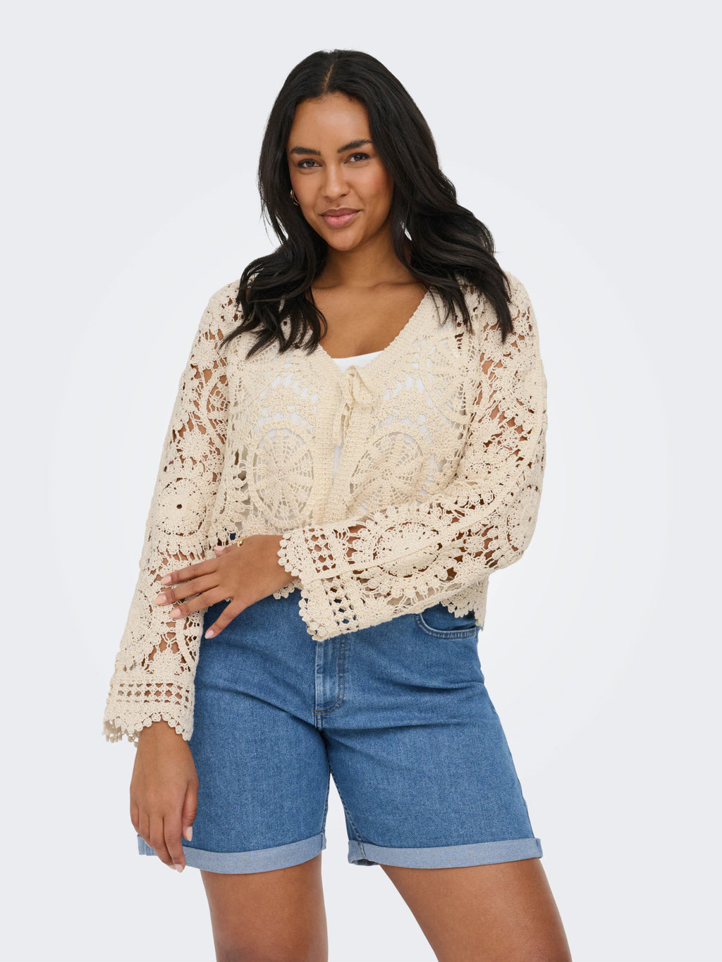 CARWATERLY LS CROCHE TIE CARDIGAN