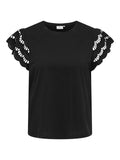 CARMACY S/S O-NECK MIX TOP JRS Black