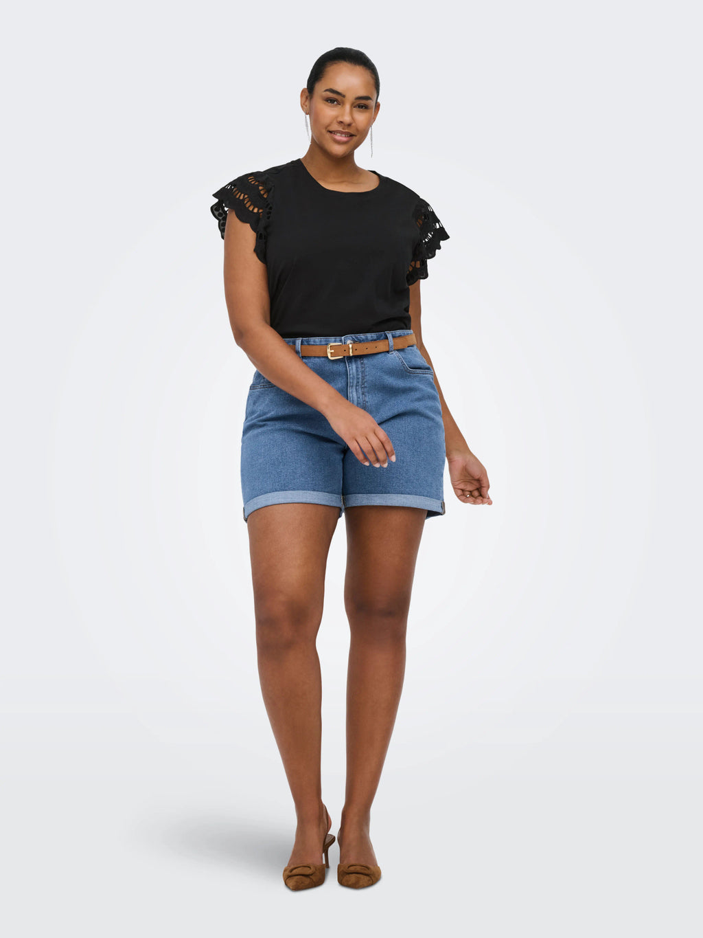 CARMACY S/S O-NECK MIX TOP JRS Black