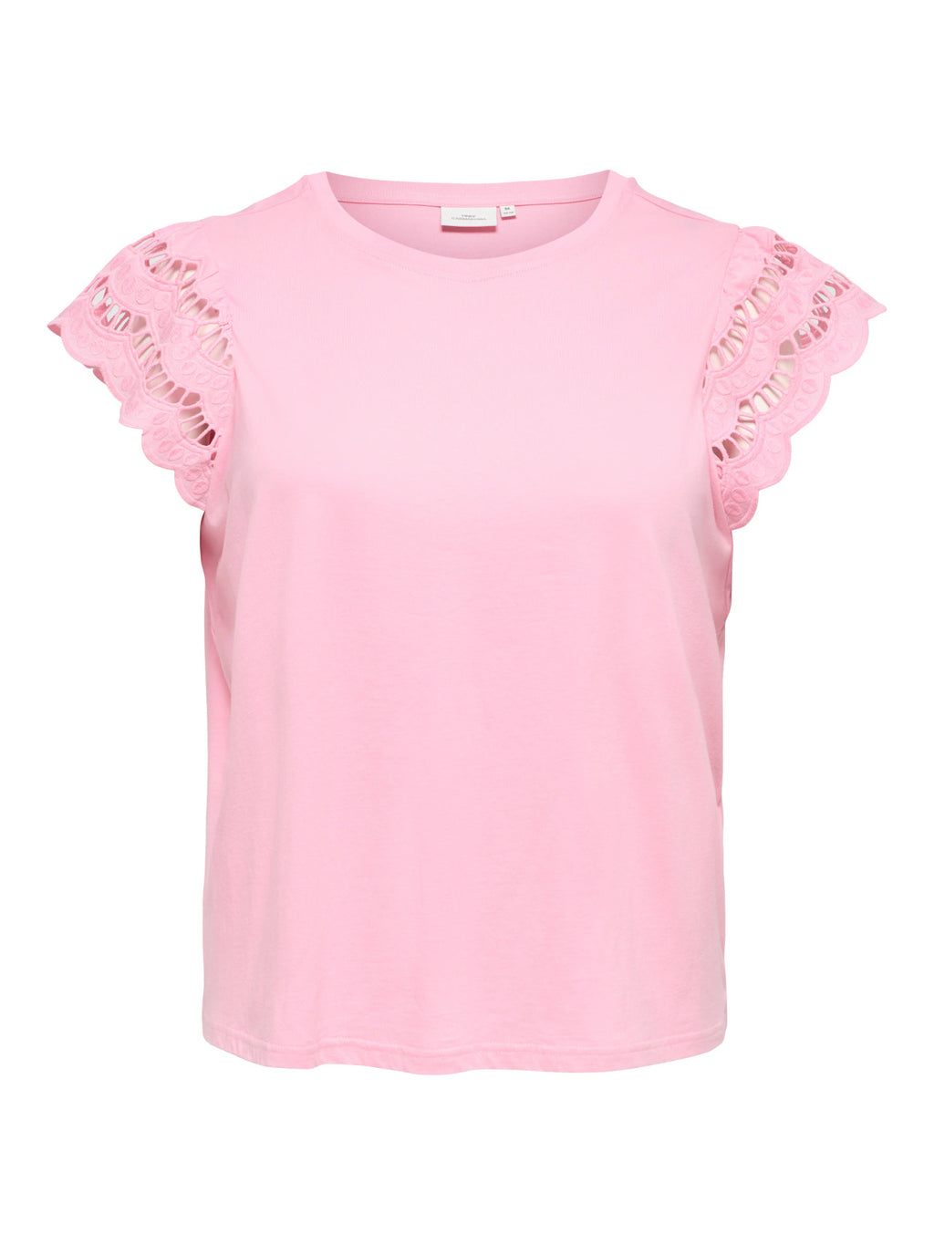 CARMACY S/S O-NECK MIX TOP JRS Romance Rose