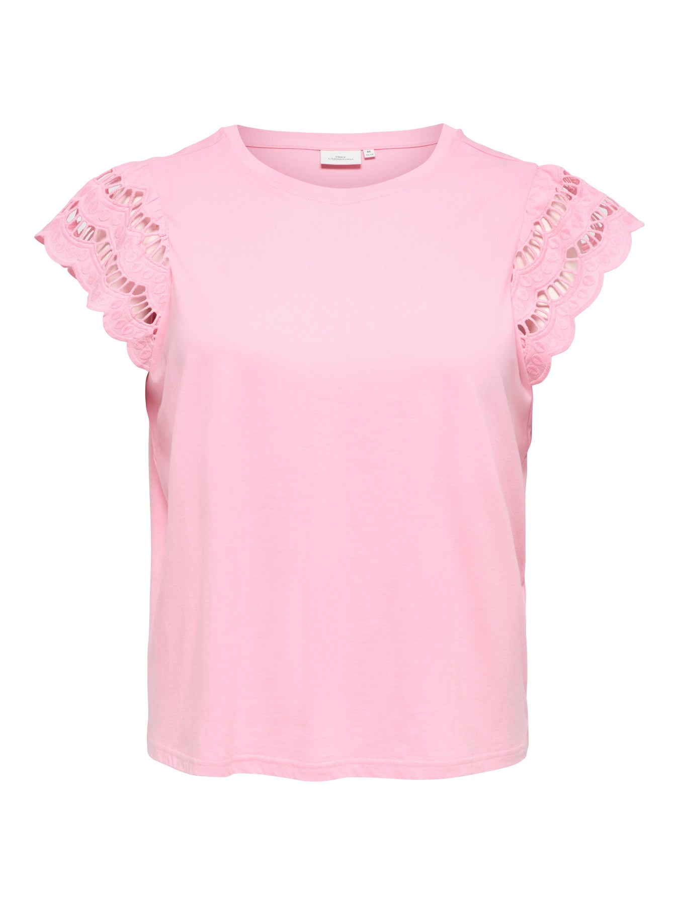 CARMACY S/S O-NECK MIX TOP JRS Romance Rose