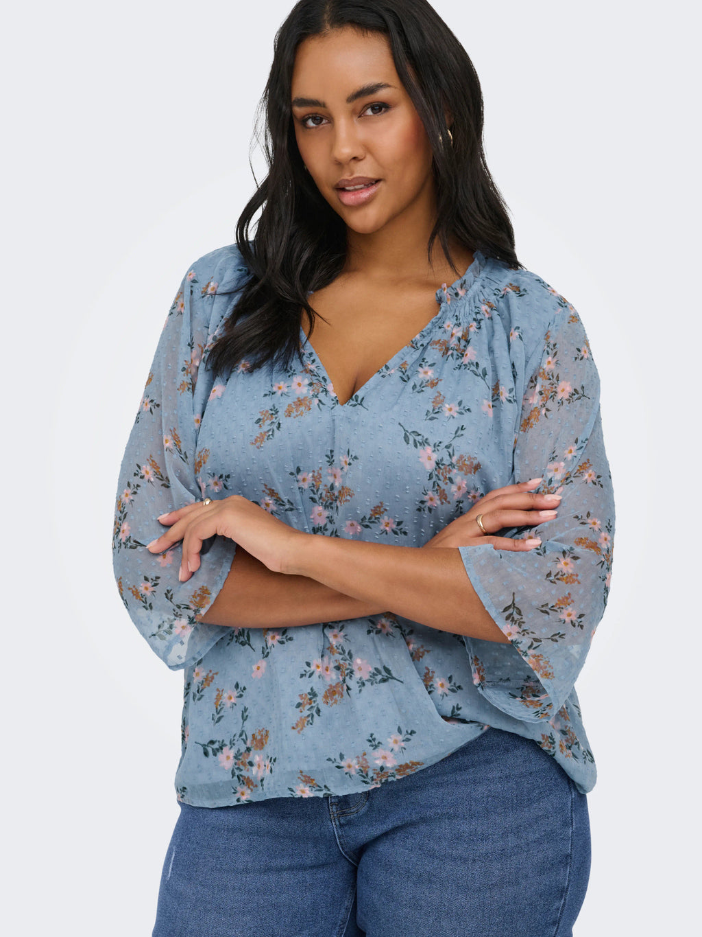 CARSIGRID L/S V-NECK TOP AOP