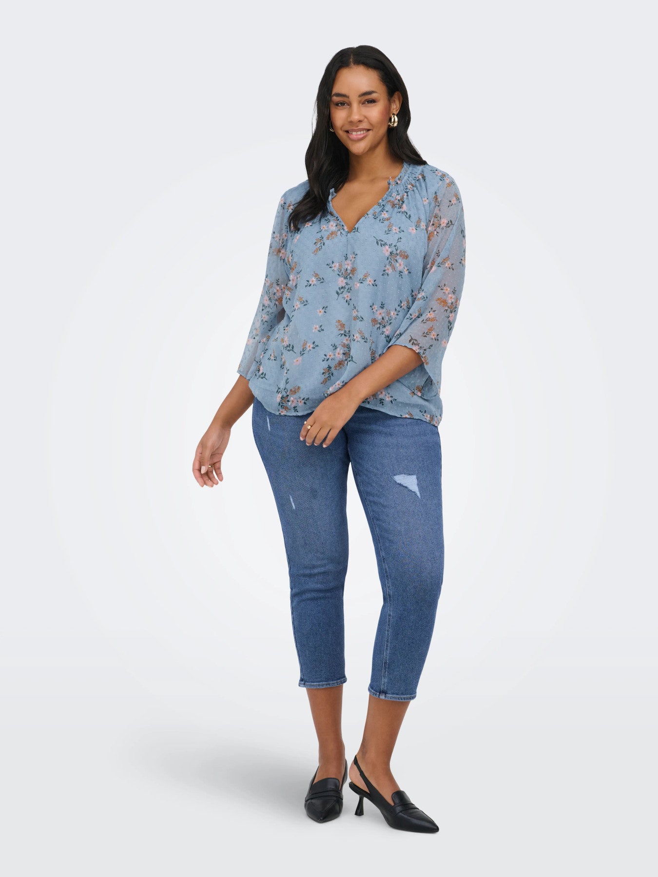 CARSIGRID L/S V-NECK TOP AOP