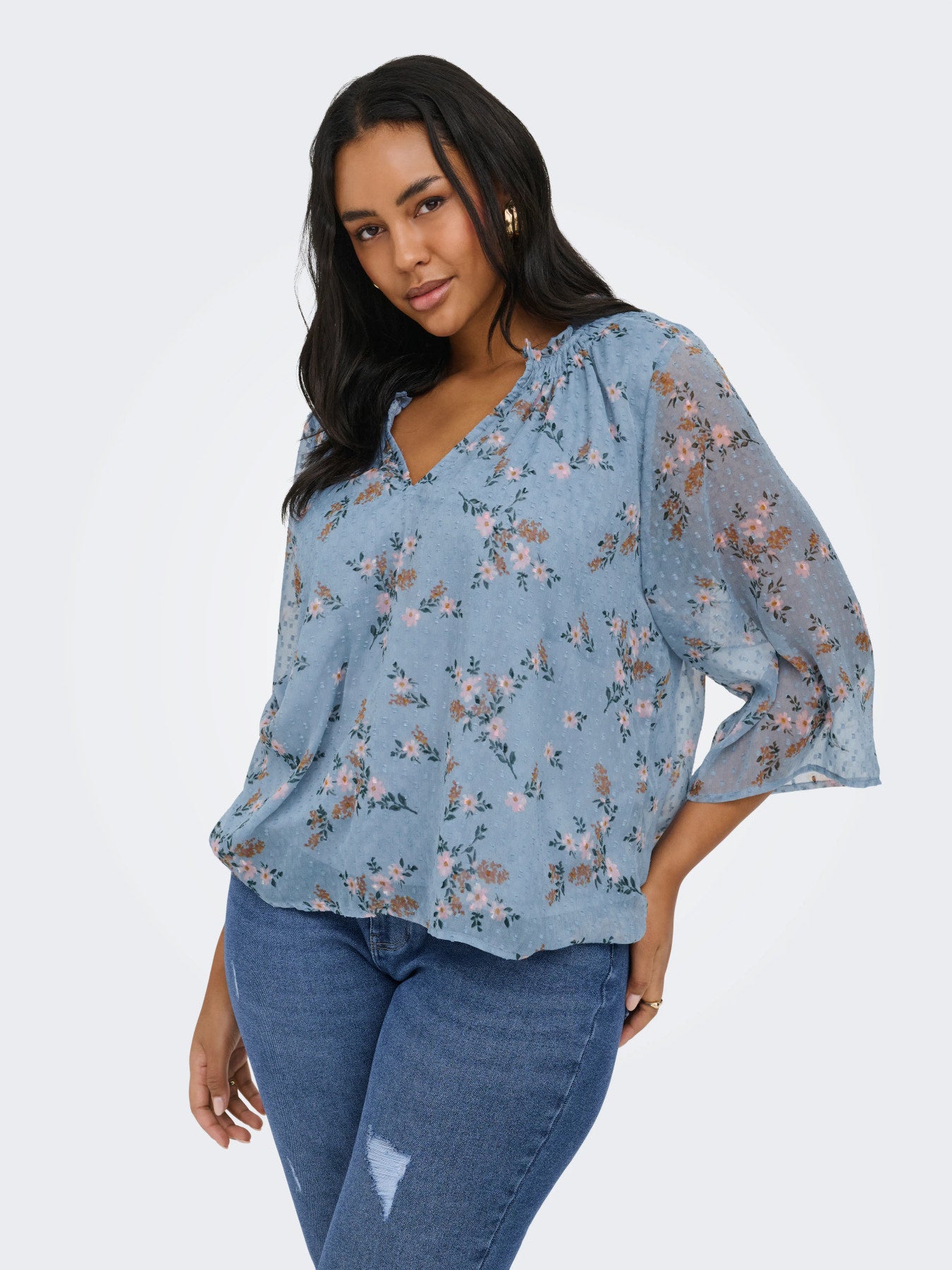 CARSIGRID L/S V-NECK TOP AOP