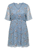 CARSIGRID 2/4 V-NECK KNEE DRESS AOP