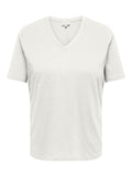 CARTOBI S/S V-NECK REG TEE JRS Cloud Dancer