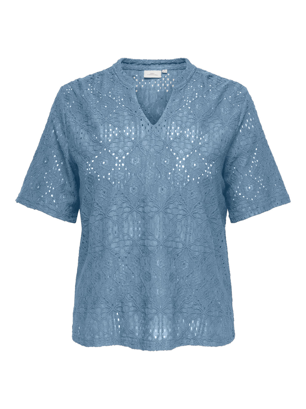 CARHELLEN S/S V-NECK BLOUSE JRS Faded Denim