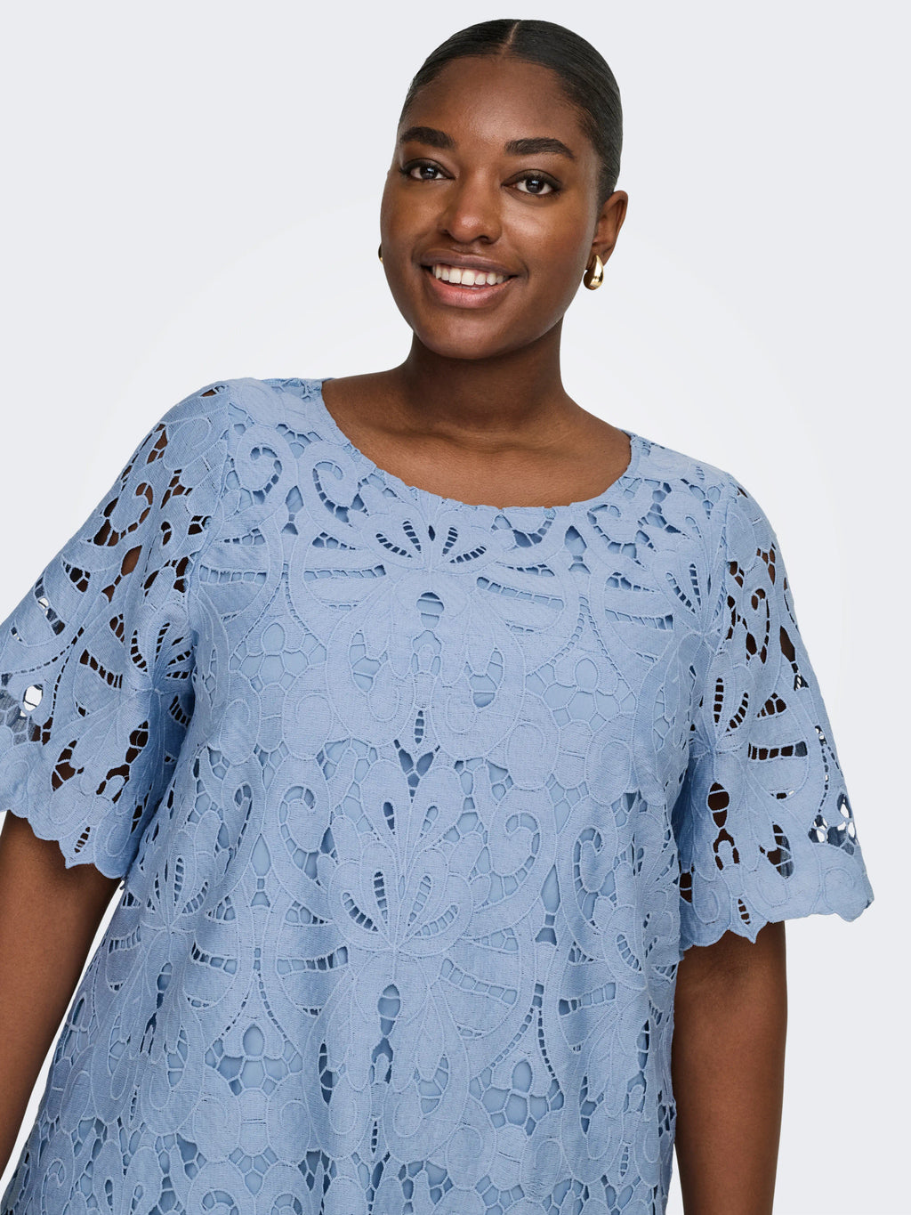 CARGELINA 2/4 O-NECK BLK DRESS WVN