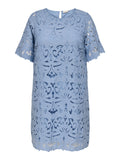 CARGELINA 2/4 O-NECK BLK DRESS WVN