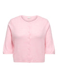 CARVIOLA SS O-NECK CARDIGAN KNT Pale Lilac Melange/Dtm Fmop