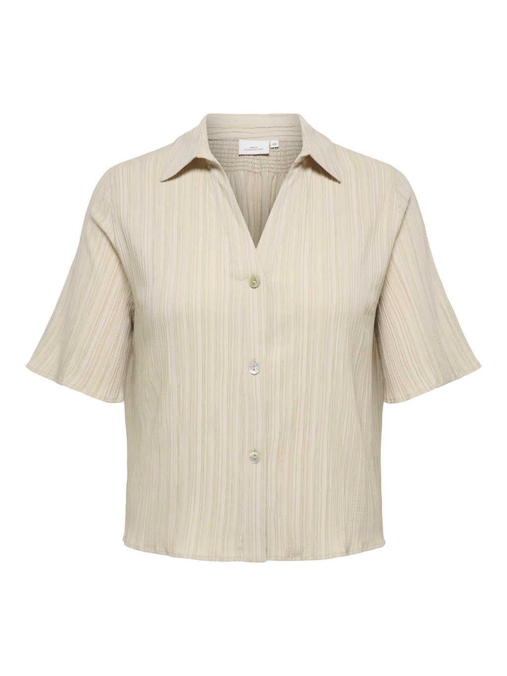 CARMUNICH S/S CRINKLE SHIRT PNT Silver Lining