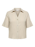 CARMUNICH S/S CRINKLE SHIRT PNT Silver Lining