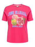 CARJENNY SS PRINT JEANS TEE JRS Raspberry Granada