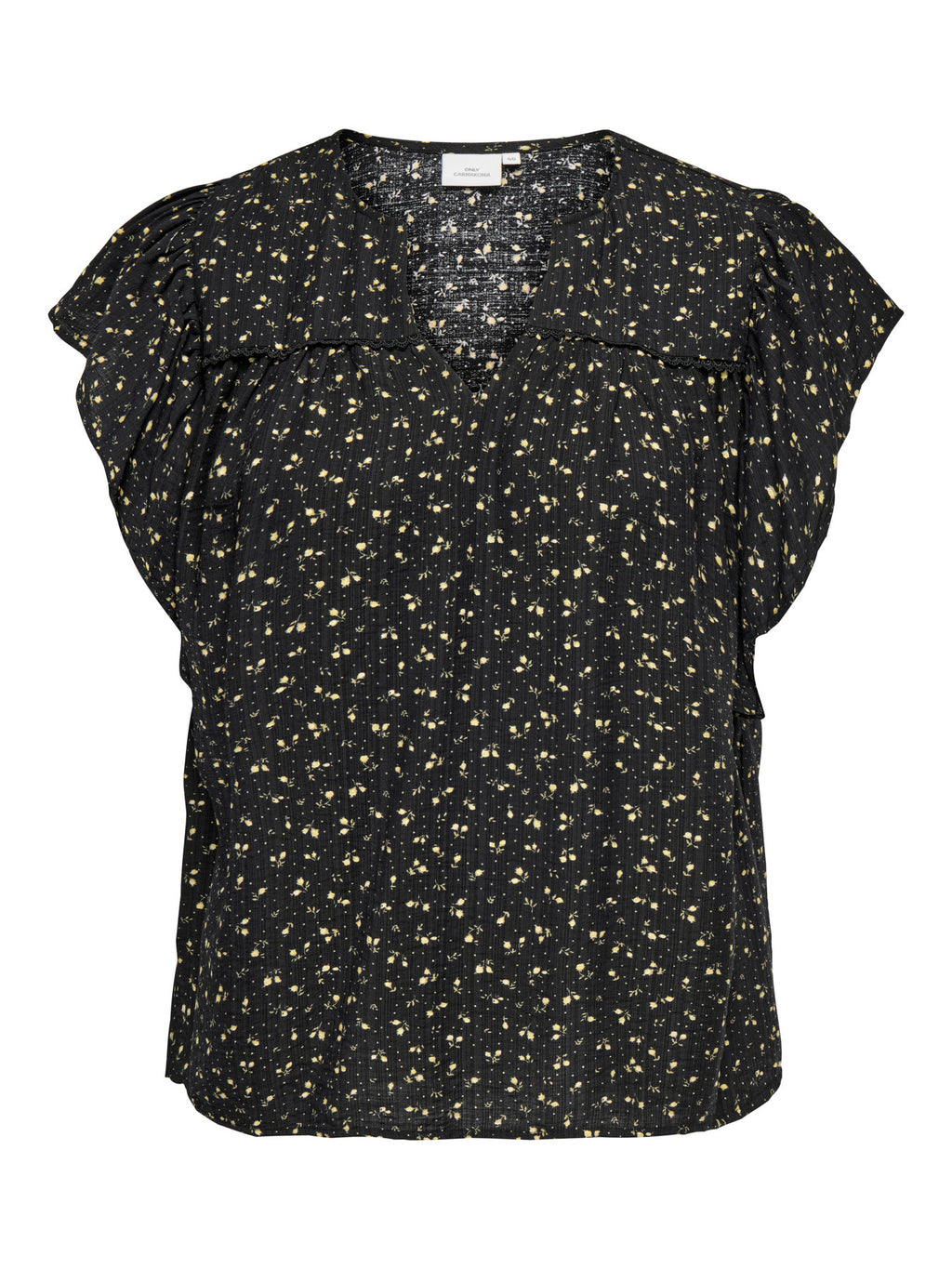 CARALBERTHE S/S V-NECK TOP AOP
