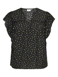 CARALBERTHE S/S V-NECK TOP AOP