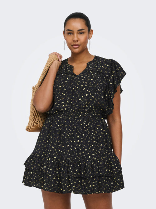 CARALBERTHE S/S V-NECK TOP AOP