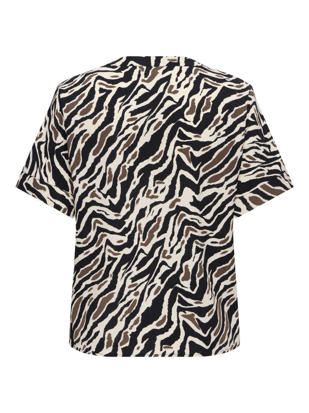CARELITE S/S V-NECK FOLD-UP TOP AOP