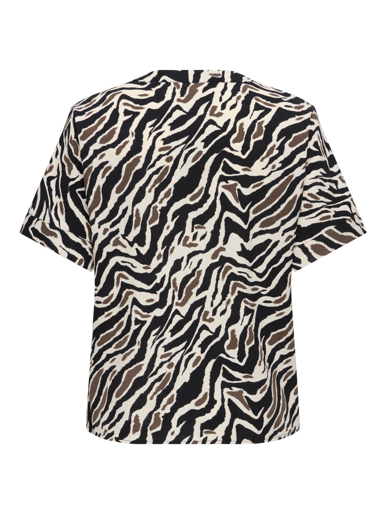 CARELITE S/S V-NECK FOLD-UP TOP AOP
