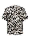 CARELITE S/S V-NECK FOLD-UP TOP AOP