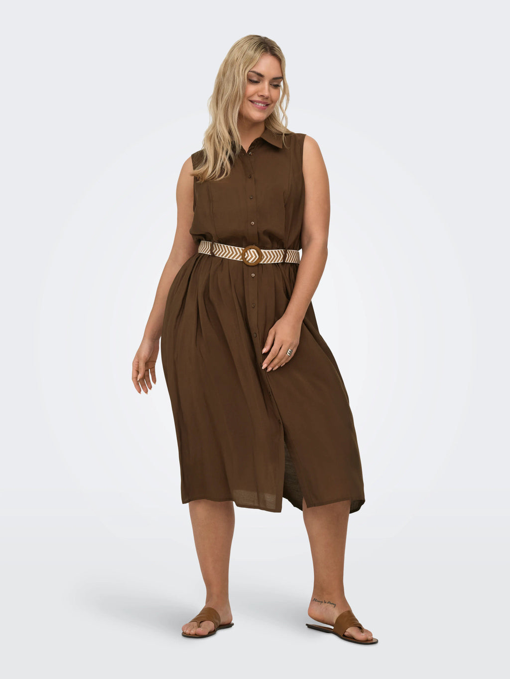 CARCARGI S/L CALF BELT DRESS WVN