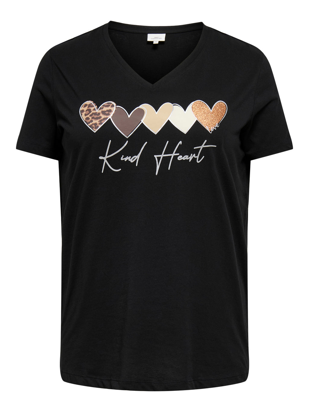 CARMAEBELL S/S V-NECK REG TEE JRS Black Kind Heart