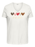 CARMAEBELL S/S V-NECK REG TEE JRS Cloud Dancer New Love