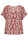 CARBELLY MIKASI SS V-NECK TOP AOP